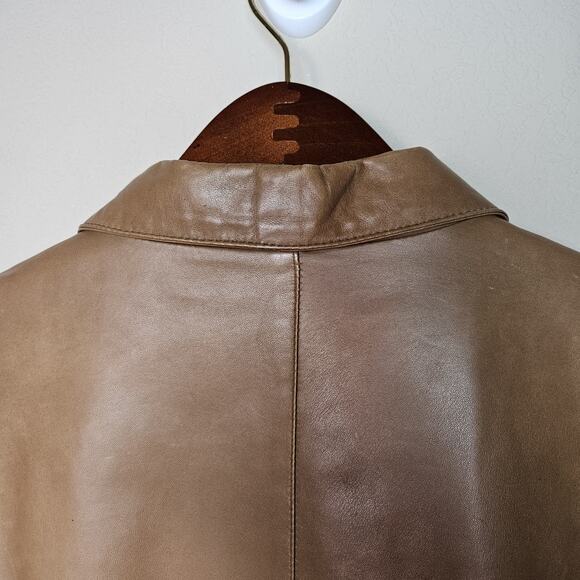 Remy Leather Bomber Jacket Mens 40 M Cognac Brown Coat Made in USA Retro Western - Picture 5 of 15